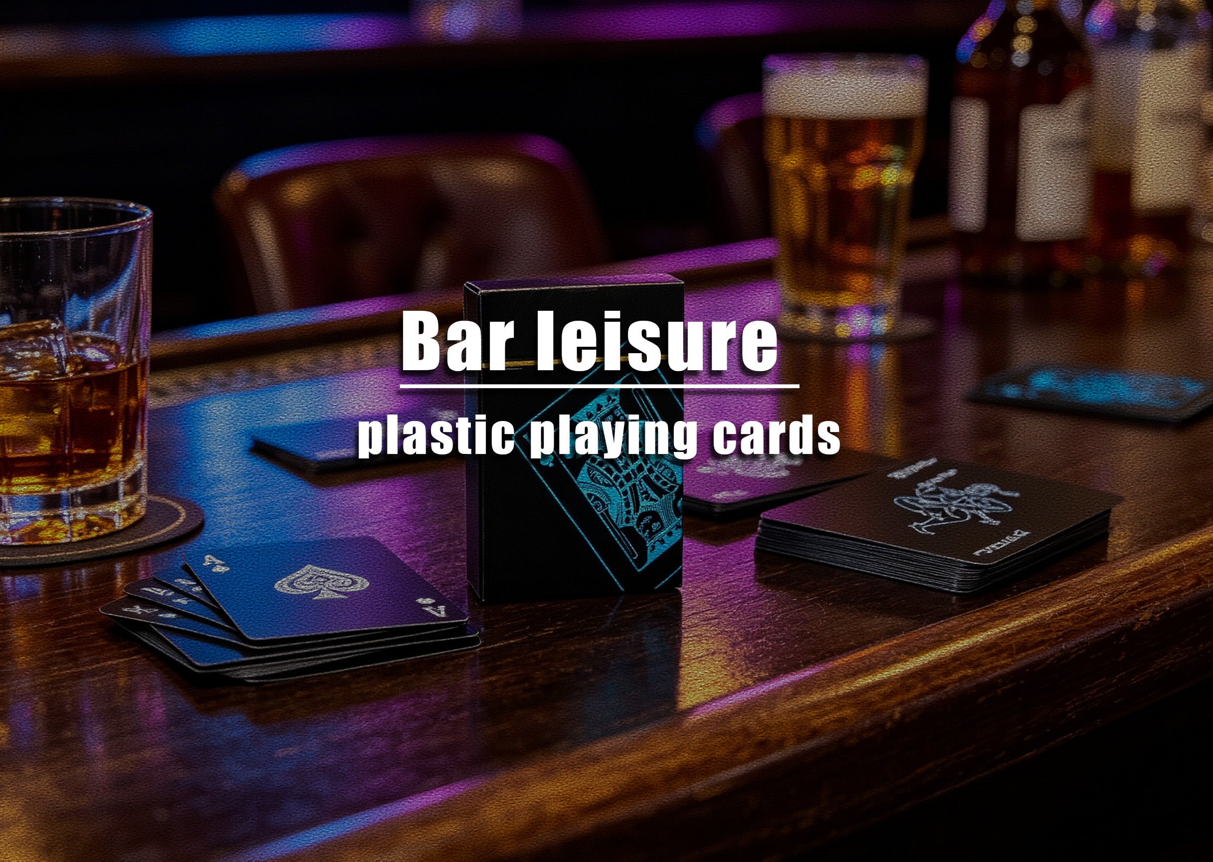 Obsidian Cyan Waterproof Plastic Playing Cards – PVC-K Poker Deck，Set of 5
