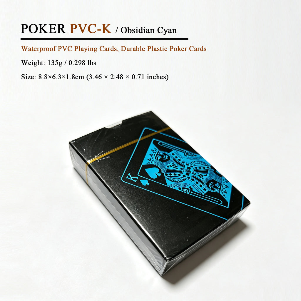 Obsidian Cyan Waterproof Plastic Playing Cards – PVC-K Poker Deck，Set of 5