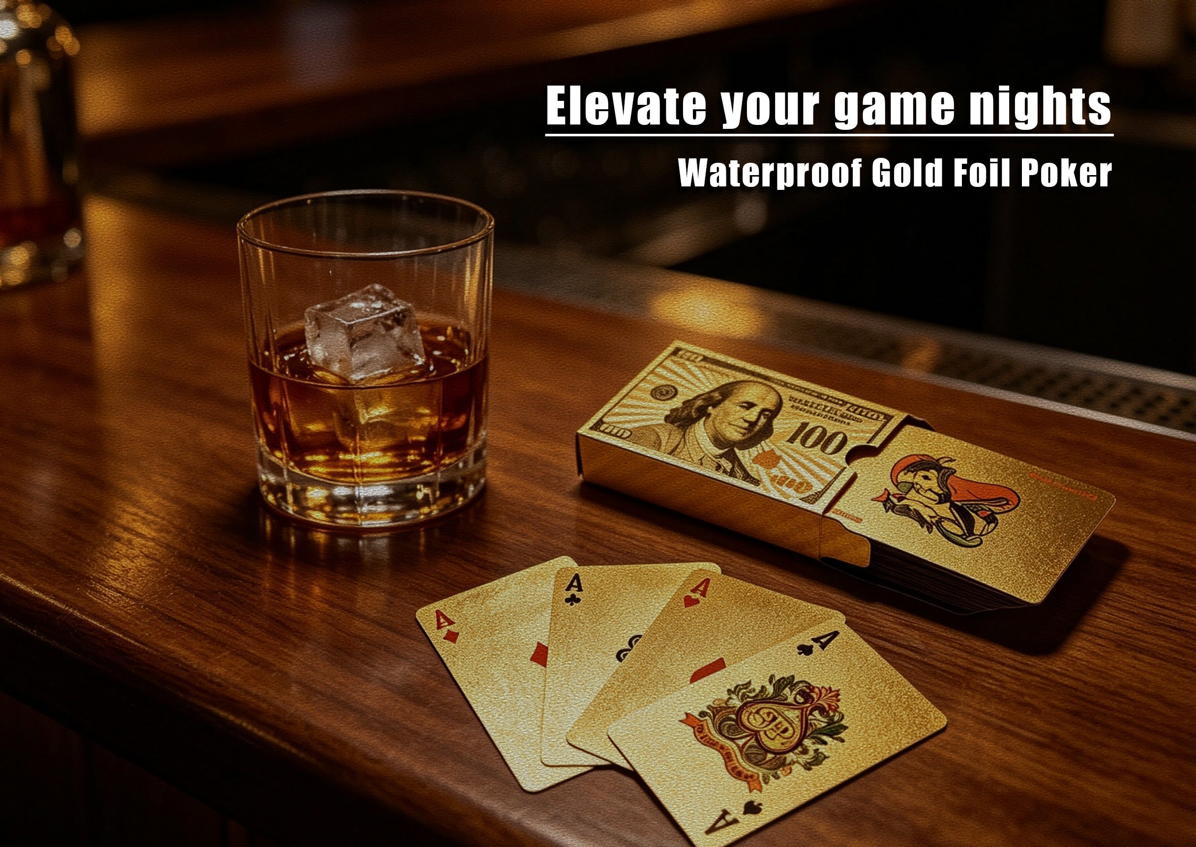 Gold Foil Playing Cards –Set of 5