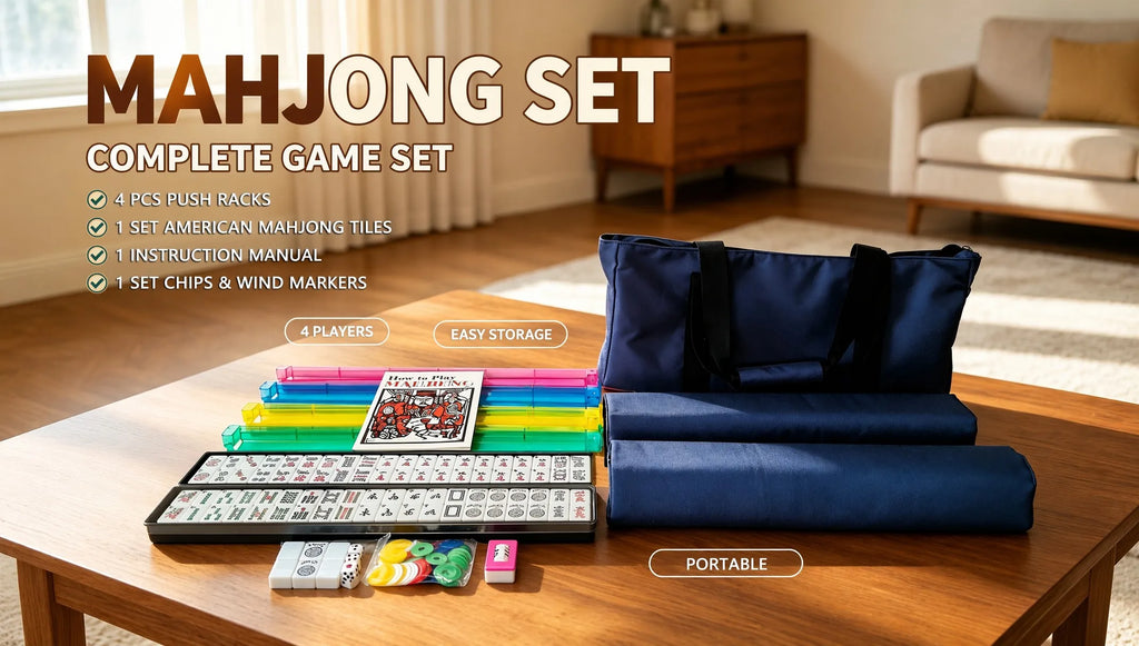 American Mahjong Set - 166 Tiles with Carry Bag & Accessories