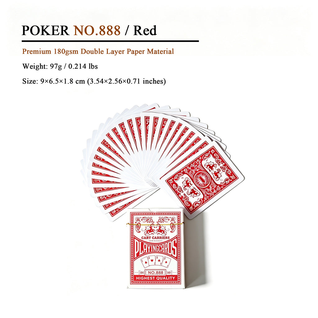 No.888 Classic Poker Playing Cards - Premium Paper Deck, Set of 6