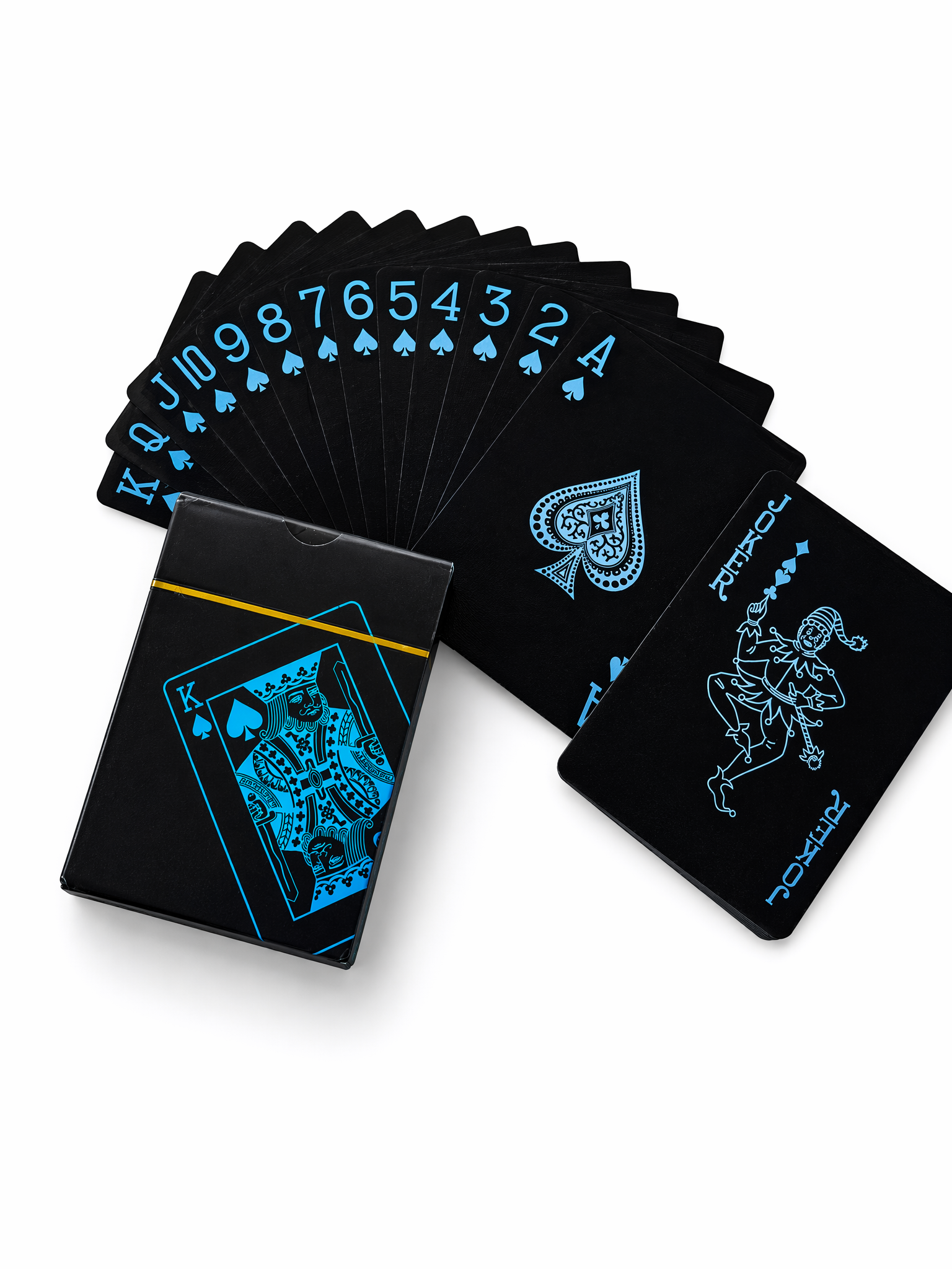 Obsidian Cyan Waterproof Plastic Playing Cards – PVC-K Poker Deck，Set of 5