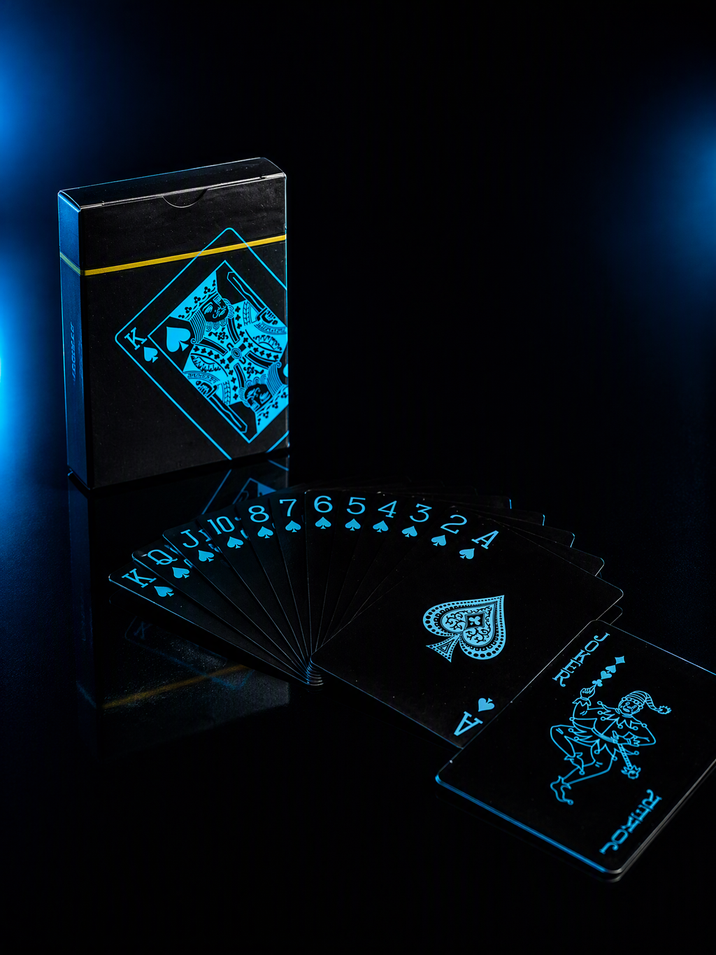 Obsidian Cyan Waterproof Plastic Playing Cards – PVC-K Poker Deck，Set of 5