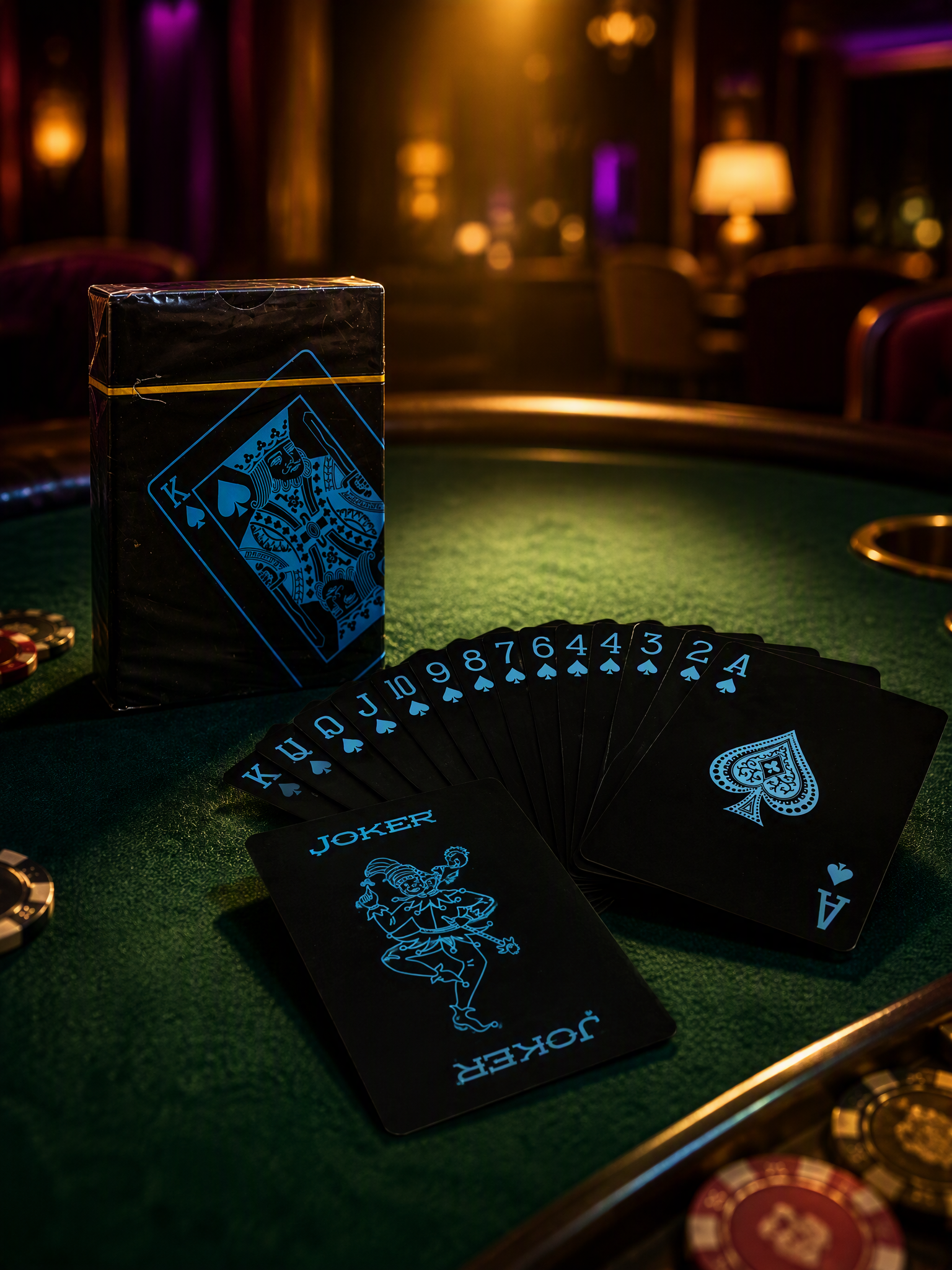 Obsidian Cyan Waterproof Plastic Playing Cards – PVC-K Poker Deck，Set of 5